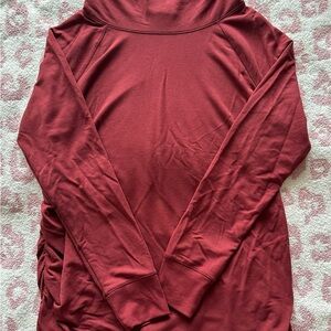Women's Maternity Burgundy Cowl-Nevk Top